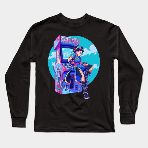 chun li Long Sleeve T-Shirt by piratesnow